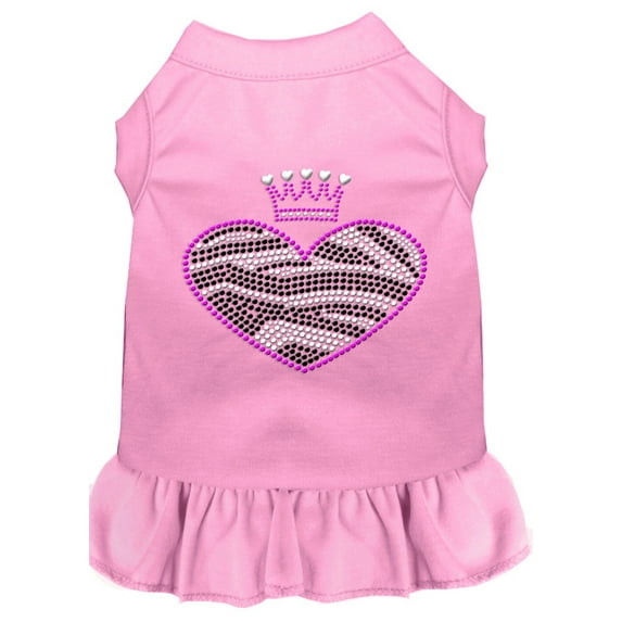 Pet Dog Cat Dress Rhinestone, "Zebra Heart"
