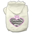 thumbnail image 1 of Pet, Dog  Cat Hoodie Rhinestone, "Zebra Heart", 1 of 6