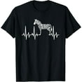 thumbnail image 1 of Zebra Heartbeat Funny Striped Black White Animal Lover Gift T-Shirt mens t shirt，black，women，funny，misfits，men，journey, 1 of 4