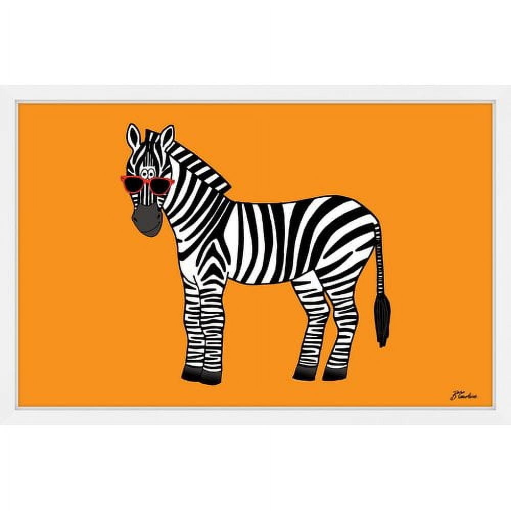 "Zebra Hippy Body" Framed Painting Print