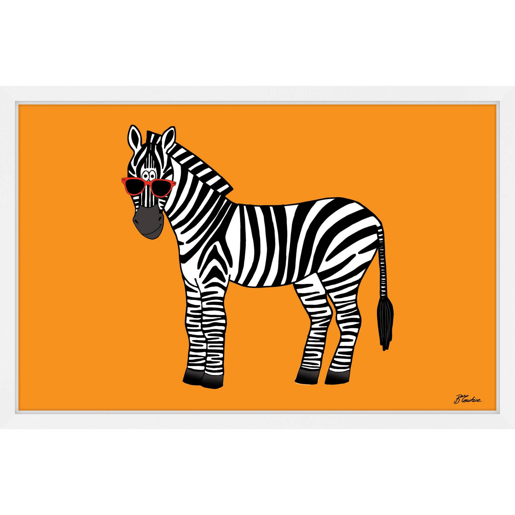 "Zebra Hippy Body" Framed Painting Print