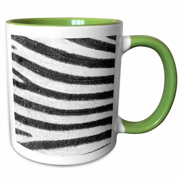 3drose, Zebra Horizontal Stripes, 11oz Two-tone Green Mug