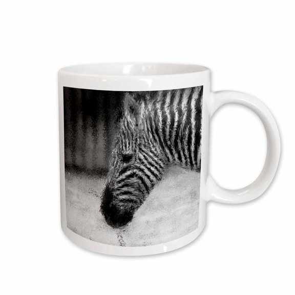 3drose, Zebra in Black and White, 15oz Mug