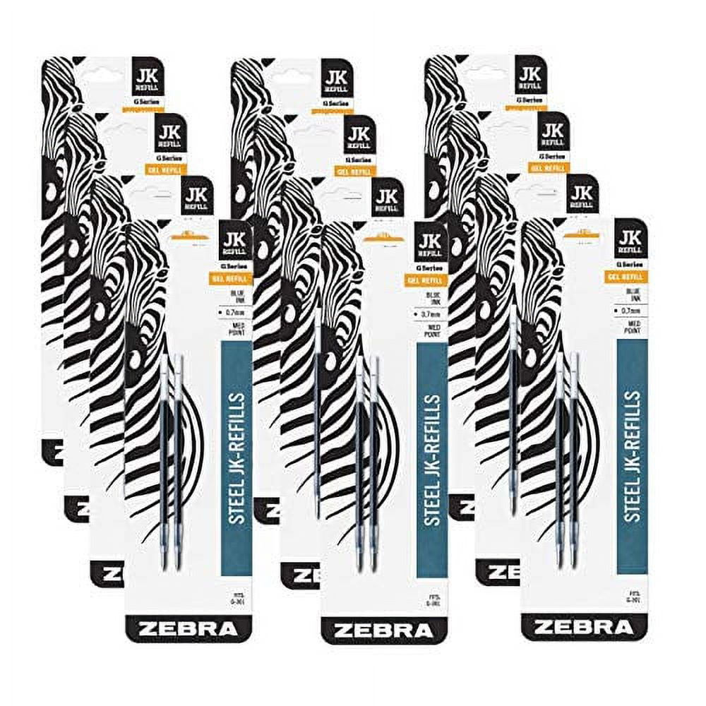Zebra JK-Refill 0.7mm Blue Gel G-301 Rollerball, Blue, Pack