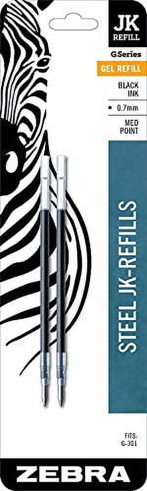 Wholesale CASE of 25 - Zebra G-301 JK Gel Stainless Steel Pen Refill-Gel Refill, 0.7mm, 2/PK, Blue