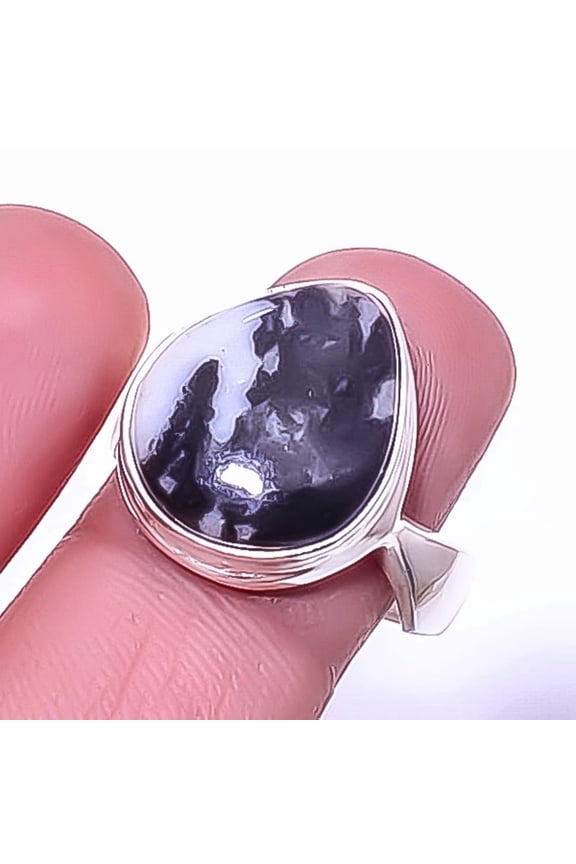 Zebra Jasper Handmade Gemstone 925 Sterling Silver Jewelry Ring s.8.5 A375, Christmas Gift, Gemstone Silver Jewelry, Turquoise Ring, New Year Sale