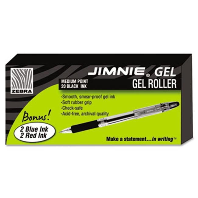 Zebra Jimnie Gel Pen Zebra 44120 Jimnie Roller Ball Stick - Bolígrafo De Gel, Tinta Azul, Mediano, Do Boligrafo Zebra Blen