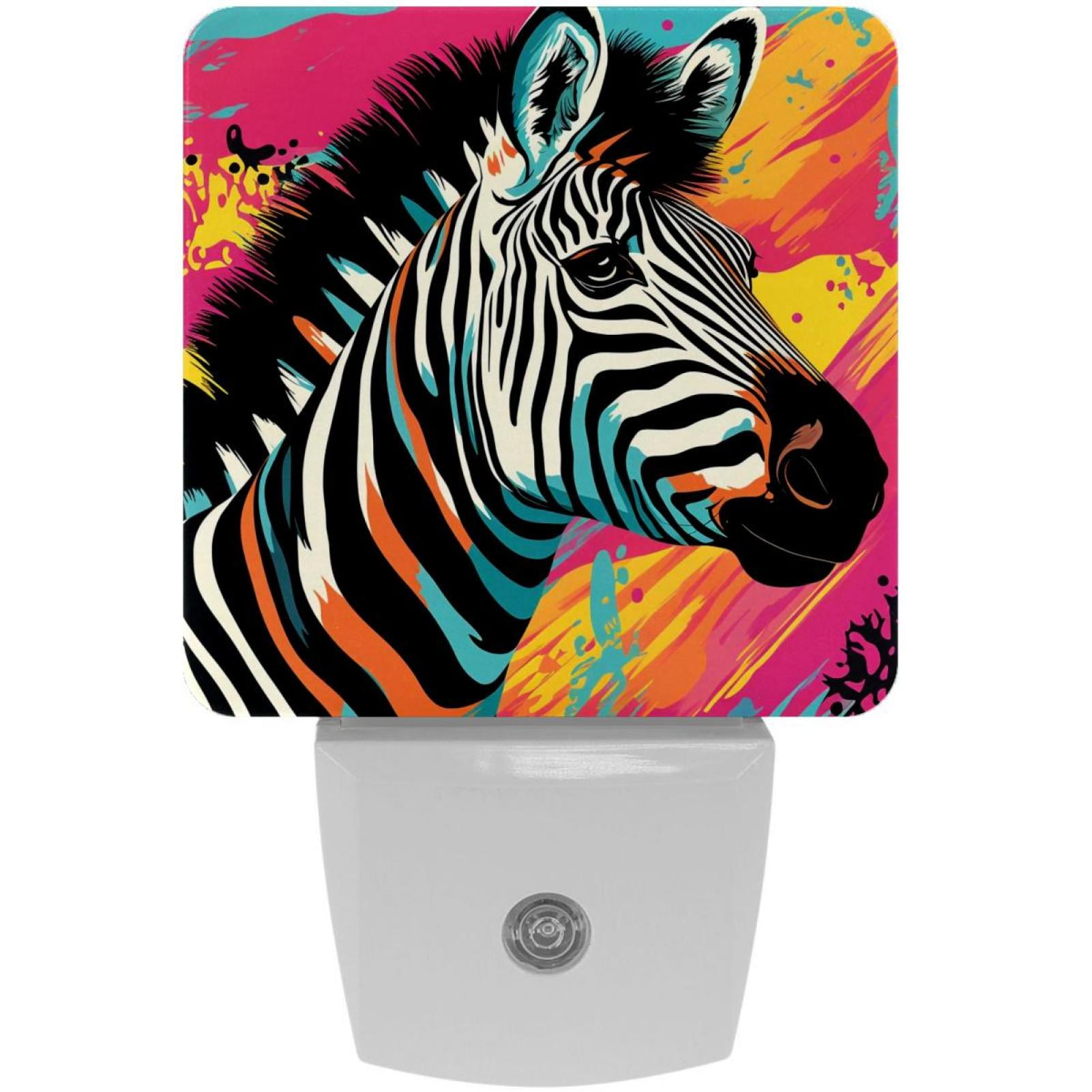 Zebra LED Square Night Lights Modern and Energy Efficient Bedside