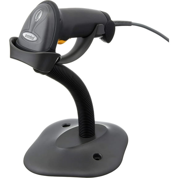 Zebra LS2208 Series Corded Handheld Standard Range Laser Scanner Kit with Gooseneck Stand and Cable Twilight Black LS2208-SR20007R-NA