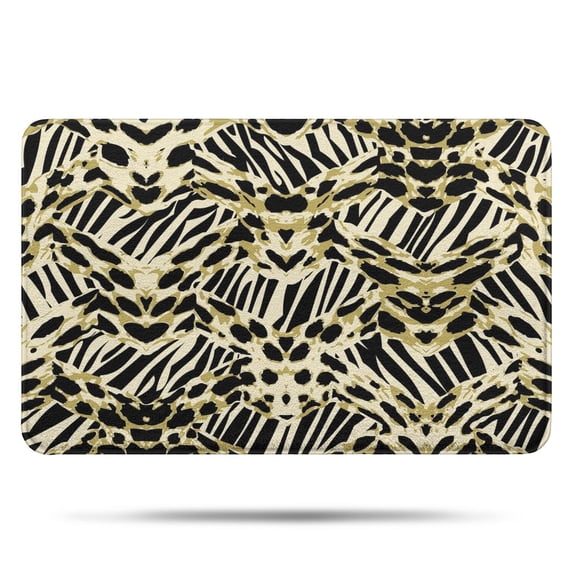 Zebra and Leopard Print Pattern Bathroom Rugs Mat,Non Slip Microfiber Bathroom Rug,Rubber Backing,Soft Bathroom Mats for Bathroom Floor,Tub and Shower,17x27in(43x68cm)