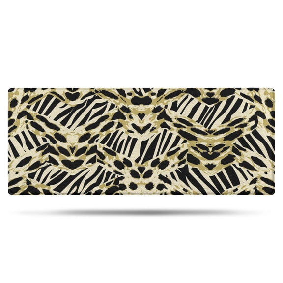 Zebra and Leopard Print Pattern Bathroom Rugs Mat,Non Slip Microfiber Bathroom Rug,Rubber Backing,Soft Bathroom Mats for Bathroom Floor,Tub and Shower,60x24in(150x60cm)