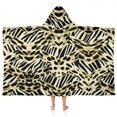 thumbnail image 1 of Zebra and Leopard Print Pattern Hooded Bath Towel，50"x30" for Ages 3 To 12 Kids, Quick Dry Lightweight Soft Microfiber Hood Beach Towel Cover Up for Kids, 1 of 7