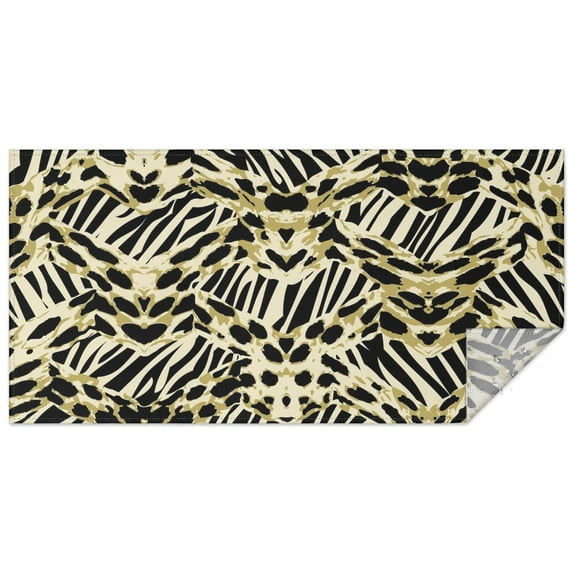 Zebra and Leopard Print Pattern Rectangle Tablecloth 60"x120",Waterproof Polyester Rectangle Table Cloth, Wipeable Spillproof Polyester Tablecloth for Dining, Camping, Indoor and Outdoor