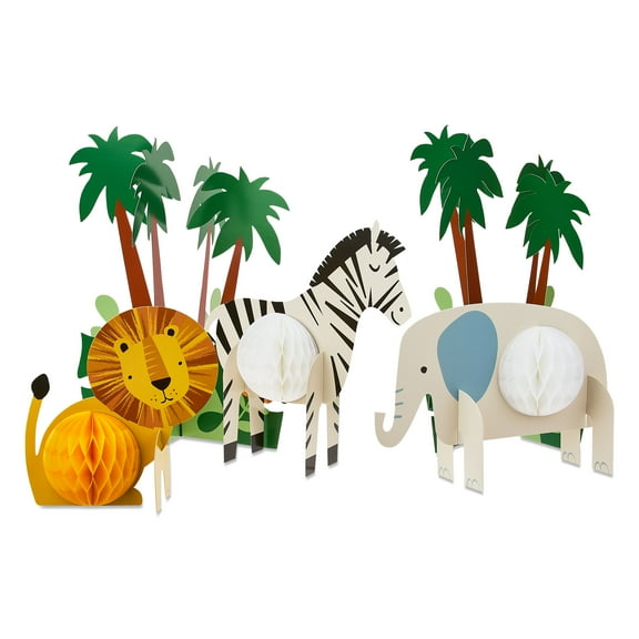 Multicolor Safari Honeycomb Table Centerpiece Decoration Set, 5 Pieces, by Way To Celebrate