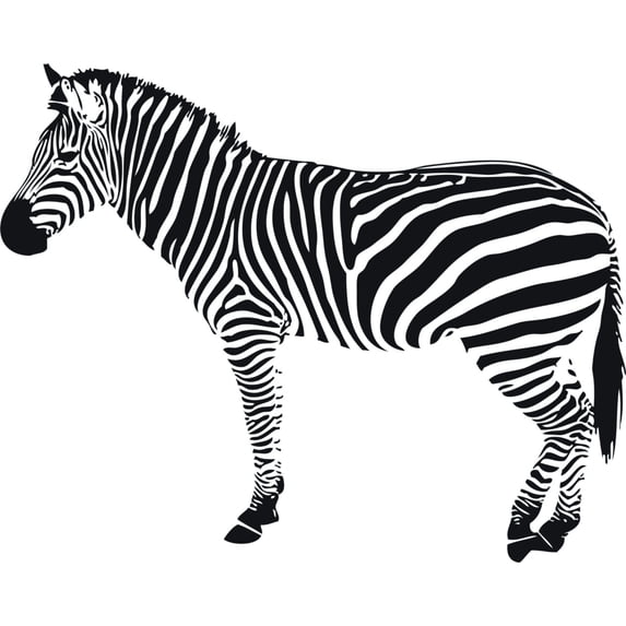 Zebra Living Room Picture Art - Peel & Stick Vinyl Wall Decal Sticker Size : 20 X 30 Inches