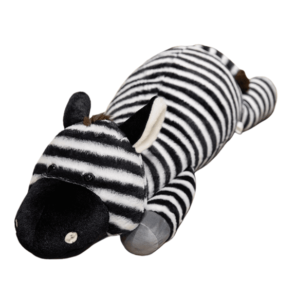 Zebra Long Body Plush Pillow, Cute Zebra Stuffed Animal Toy, Soft Striped Plush Cushion for Hugging, Sofa Decor & Gift