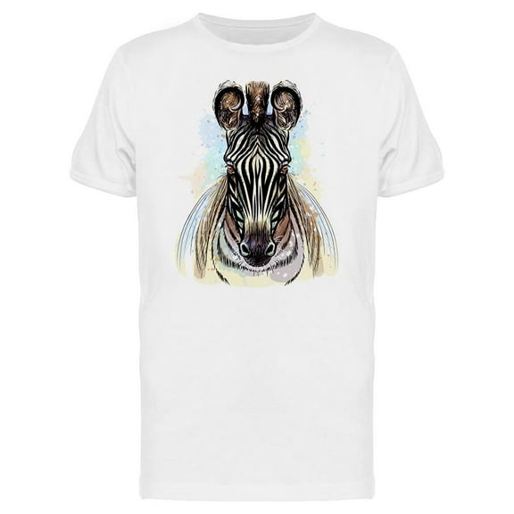Zebra Look Colorful Sketch T-Shirt Men -Image by Shutterstock, Male XX-Large