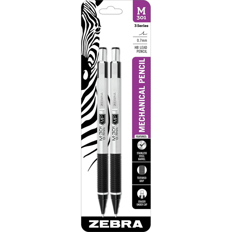 Zebra M-301 Refillable Mechanical Pencil, Comfort Black Grip Zebra M-301 Refillable Mechanical Pencil, Comfort Black Grip