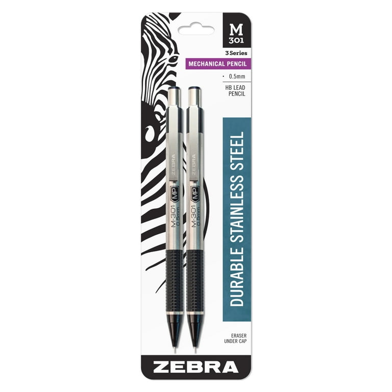 Zebra M-301 Stainless Steel Mechanical Pencil, 0.5mm Point Zebra M-301 Stainless Steel Mechanical Pencil, 0.5mm Point