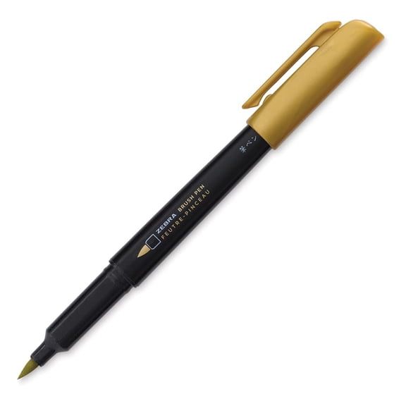 Zebra Metallic Brush Pen - Gold