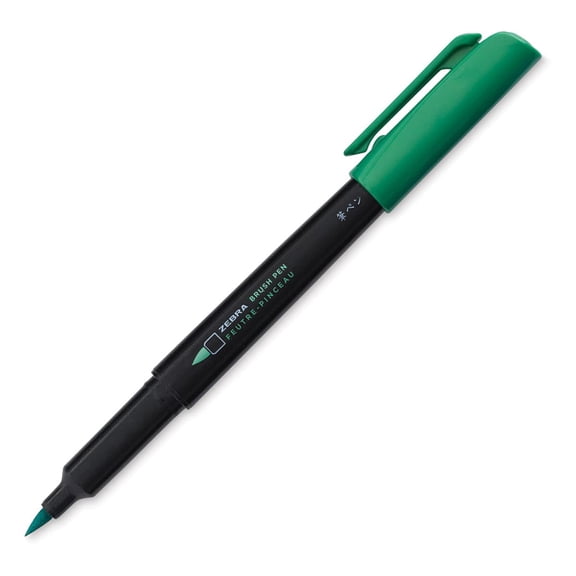 Zebra Metallic Brush Pen - Green
