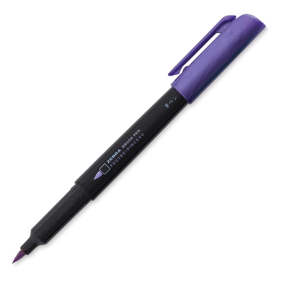 Zebra Metallic Brush Pen - Purple