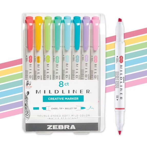 Zebra Pen Mildliner Double-Ended Creative Highlighter Set - Planner Collection