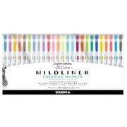 مجموعة أقلام التحديد الإبداعية ذات الطرفين من Zebra Pen Mildliner - ألوان متنوعة - عبوة من 25 قطعة