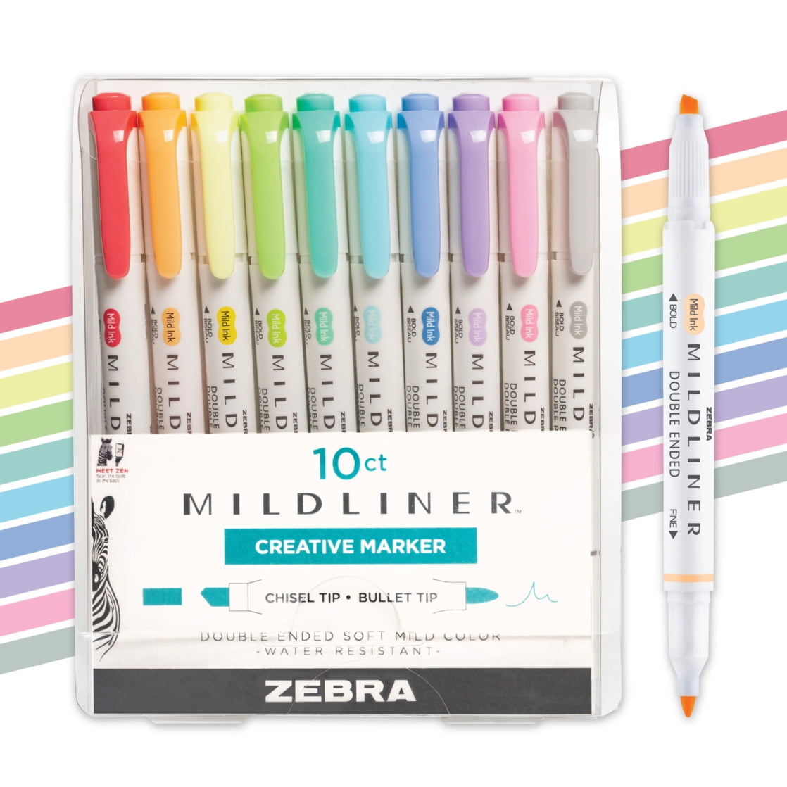 Zebra Mildliner Highlighter Set 10 Colors