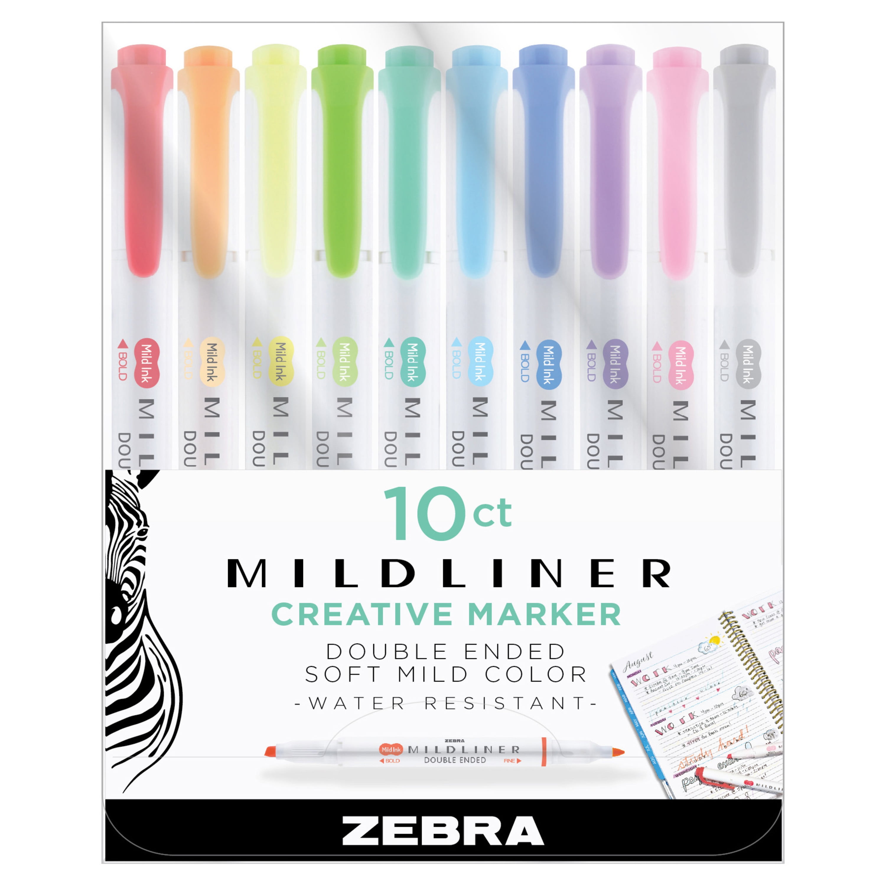 Mildliner Neutral Set Highlighters and 2 ClickArt Markers 10-Count