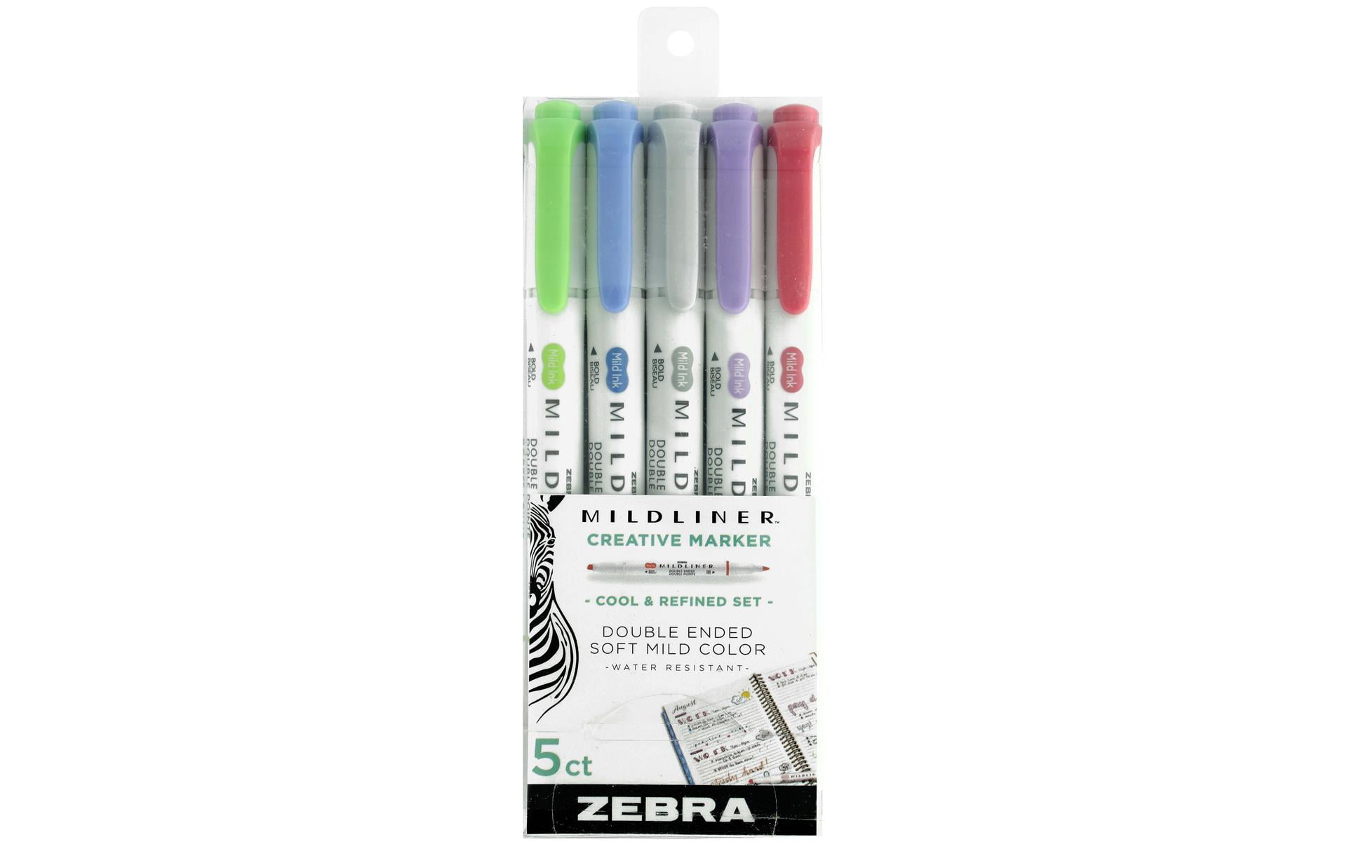 Zebra Mildliner Double-Sided Highlighter - US - Fine / Bold - 5 Cool &  Refined Color Set
