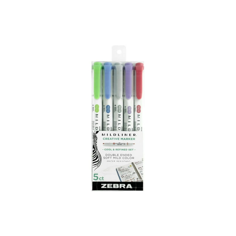 Zebra Mildliner Highlighter 5 Color Set Natural Mild
