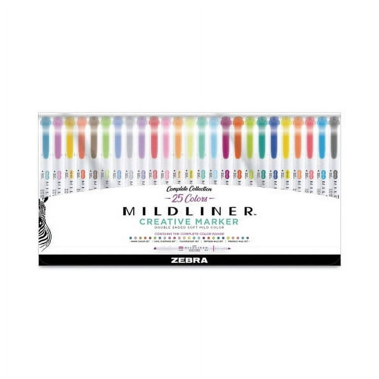 Zebra Mildliner Double-Sided Highlighters Fine Bold 25 Colors — A Lot Mall
