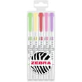 thumbnail image 1 of Zebra Mildliner Marker Highlighter Pens - Double Ended - Chisel/Bullet Tip - Wallet of 5 - Green, Yellow, Red, Pink, Violet, 1 of 7