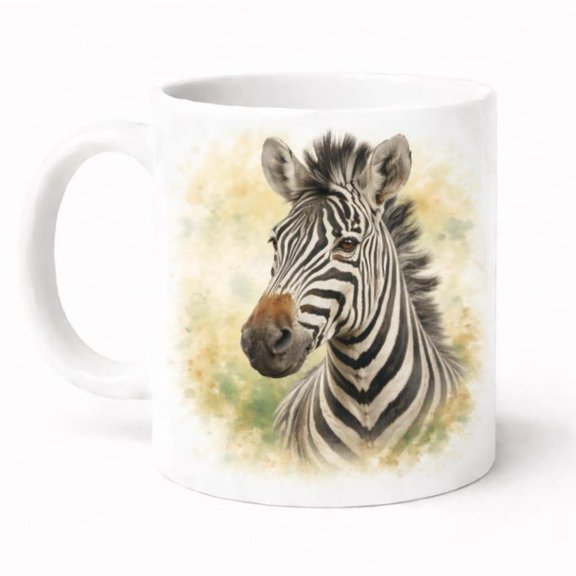 Zebra Mug Artistic Watercolor oz Ceramic Cup.