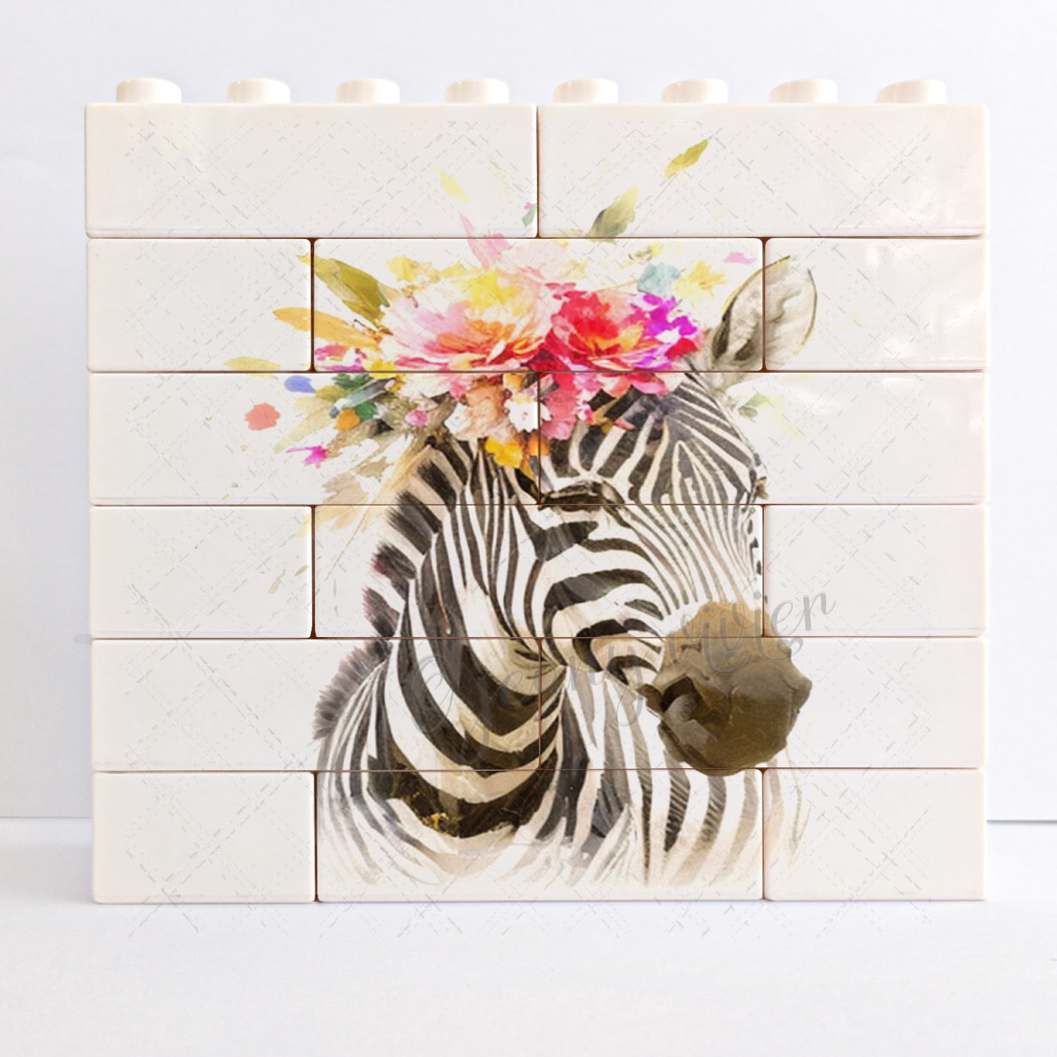 Zebra Novelty Desk Plaque Funny Building Brick Animal Block Puzzle ...