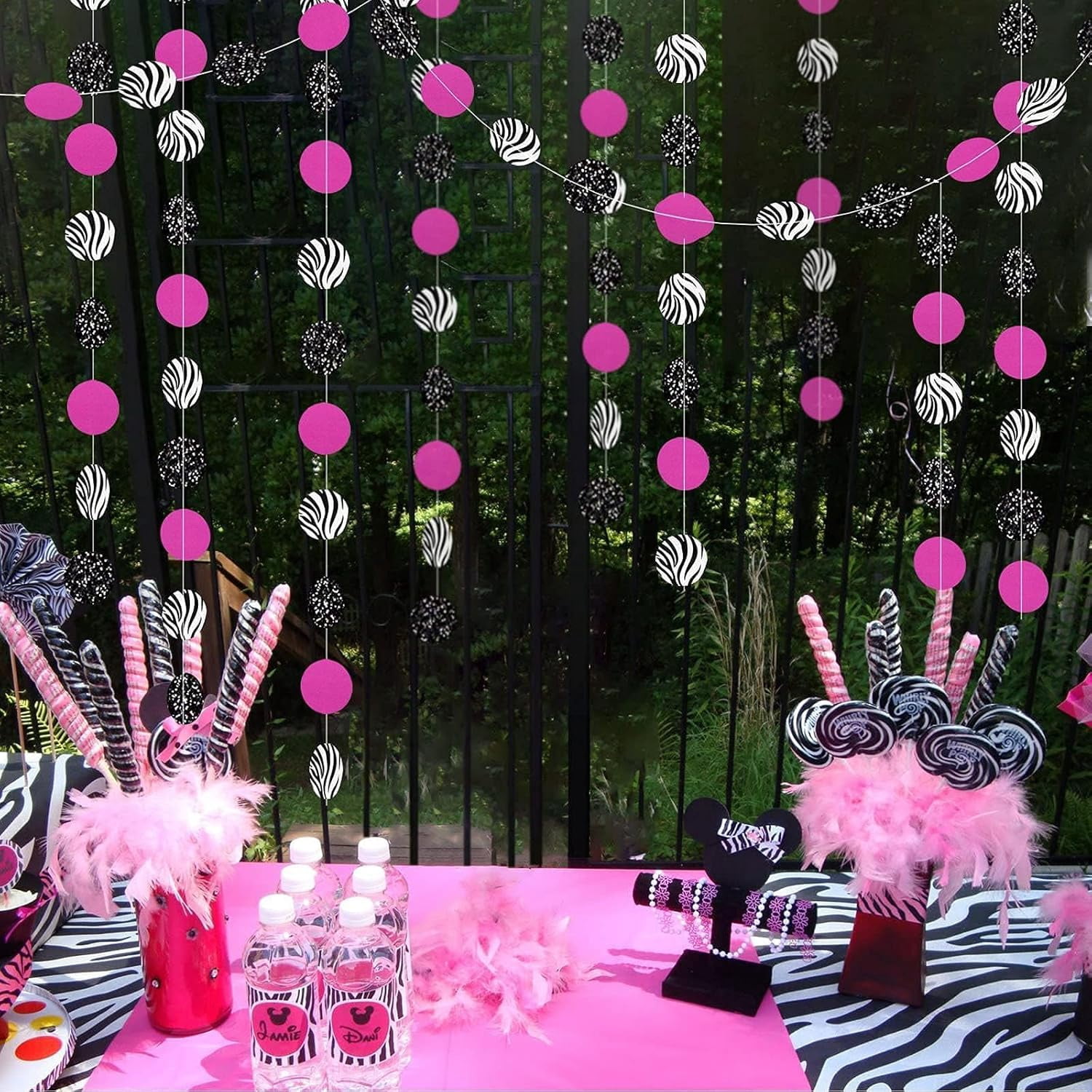Cheerland Zebra Print Party Decorations Circle Garland Banner, 52 ft ...