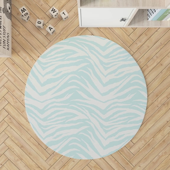 Zebra Patch Light Blue Kids Play Mat