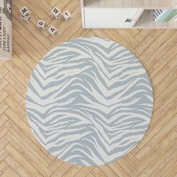 Zebra Patch Slate Blue Kids Play Mat