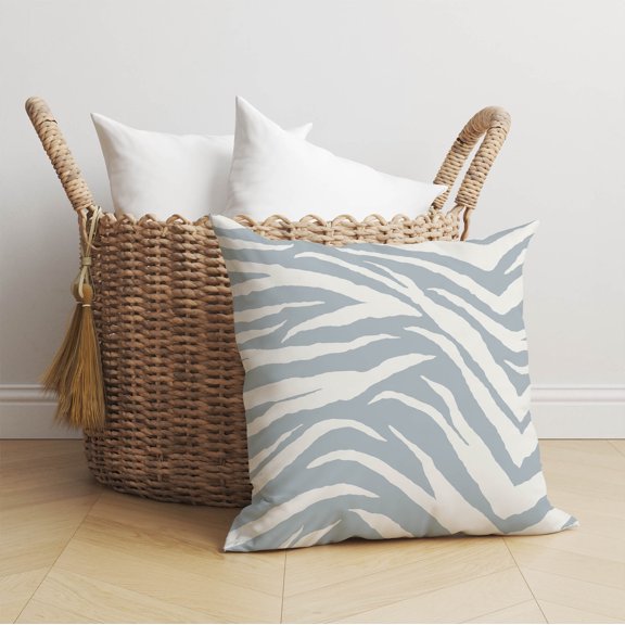 Zebra Patch Slate Blue Throw Pillow