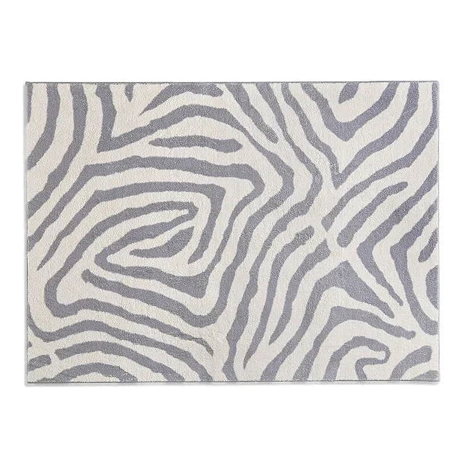 Zebra Pattern Carpet Black White Striped Rug Luxury Living Room