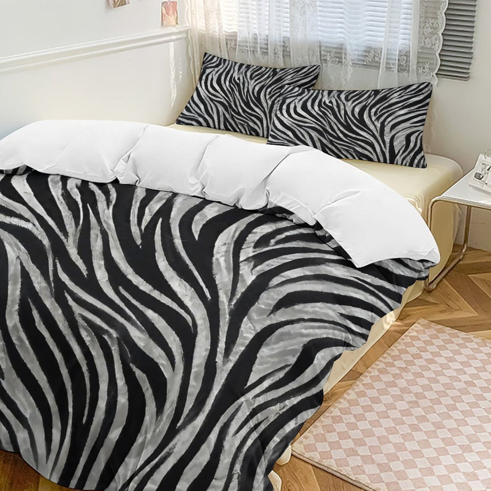 Zebra Pattern Fashion Style Bedding Set Duvet Cover Couple Bedclothes Pillowcase Customized Home Textiles Bed Set for Full Size