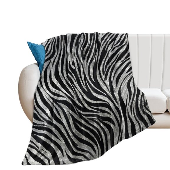 Zebra Pattern Fashion Style Throw Blanket Warm Microfiber Flannel Bedroom Decor Blankets For Beds