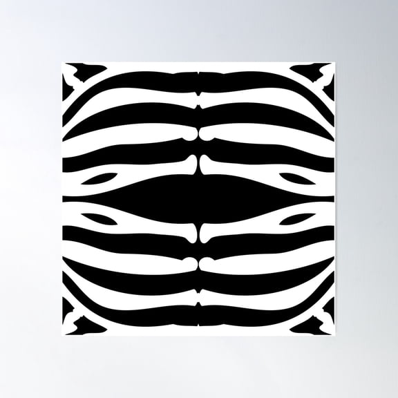 Zebra Pattern - Horizontal Poster Wall Art, Modern Wall Decor For Living Room Bedroom, 30x30 UNFRAMED