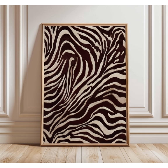 Zebra Pattern Modern Animal Black White Safari Bold Stripes Decor Unframed Paper Print