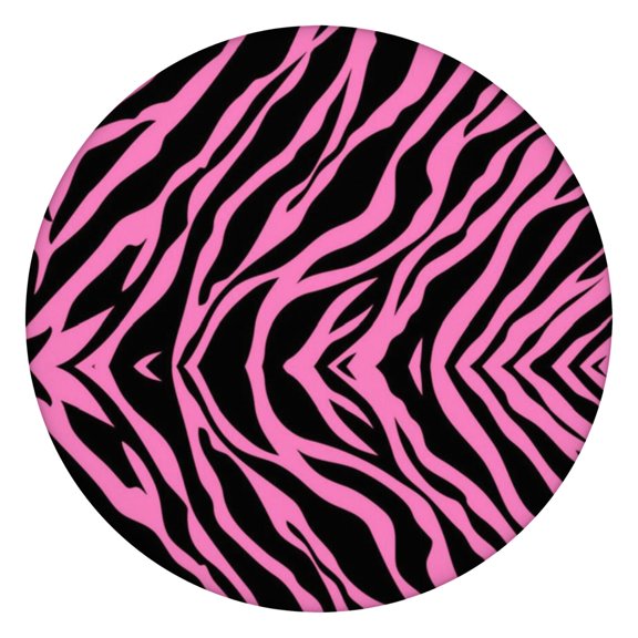 Zebra Pattern Round Tablecloth - Elastic Edge Waterproof & Spill-Proof Dining Table Cover for Families, Restaurants - Abstract Colorful Zebra Aesthetic, Durable & Easy to Clean