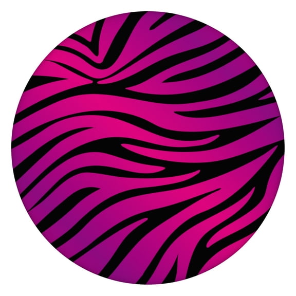 Zebra Pattern Round Tablecloth - Elastic Edge Waterproof & Spill-Proof Dining Table Cover for Families, Restaurants - Abstract Colorful Zebra Aesthetic, Durable & Easy to Clean