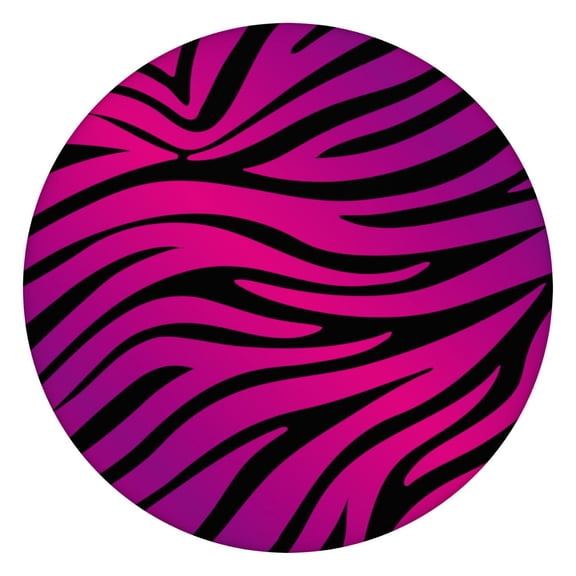 Zebra Pattern Round Tablecloth - Elastic Edge Waterproof & Spill-Proof Dining Table Cover for Families, Restaurants - Abstract Colorful Zebra Aesthetic, Durable & Easy to Clean