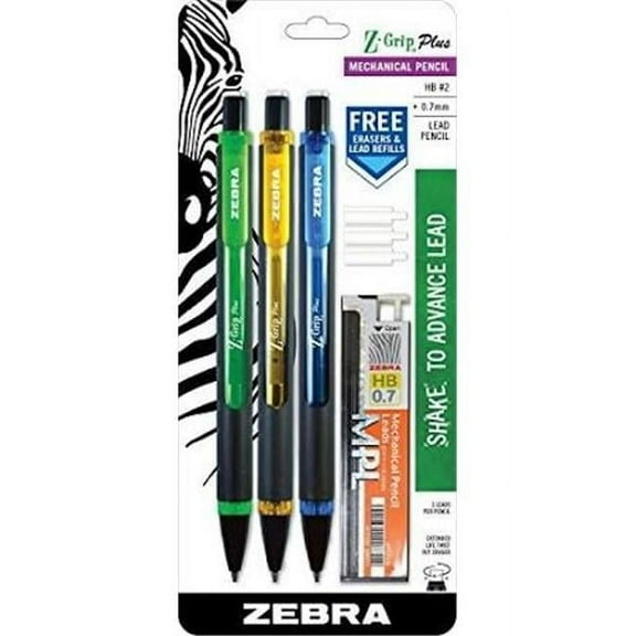 Zebra Pen 0.7 mm Z-Grip Plus Mechanical Pencil, Assorted Colors