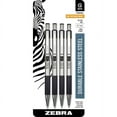 thumbnail image 1 of Zebra Pen 0.7mm Retractable Gel Pen - 0.7 mm Pen Point Size - Refillable - Retractable - Black Gel-based Ink - Metal Barrel - 4 / Pack | Bundle of 5 Packs, 1 of 1